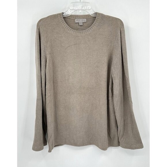 BAREFOOT DREAMS cozychic ultra lite ribbed crewneck sweatshirt sweater nickel M - Picture 3 of 9